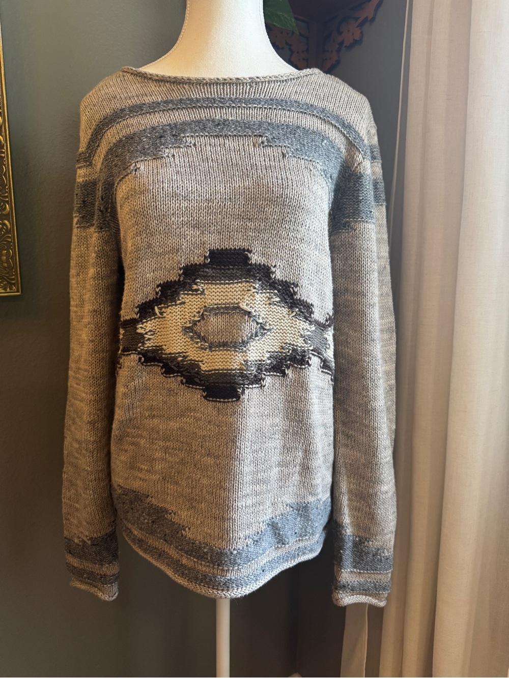 Vintage LRL Lauren Jeans Co Ralph Lauren Southwestern Aztec Knit Sweater L